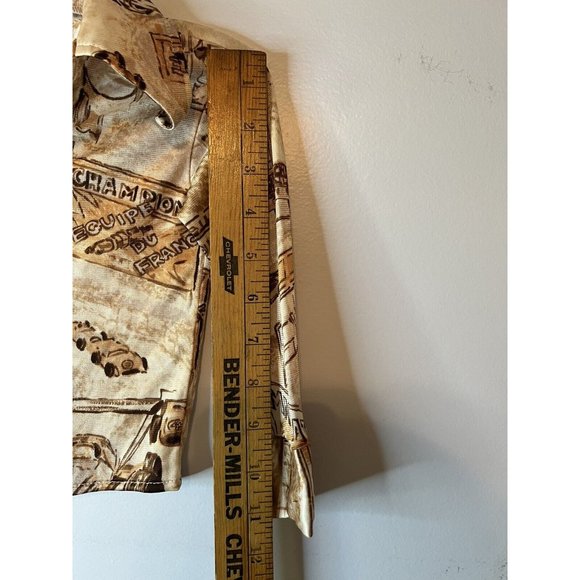 Vintage 60s 70s Toddler Button Down Shirt Race Car Porsche Mercedes Champion 2t - Picture 11 of 12